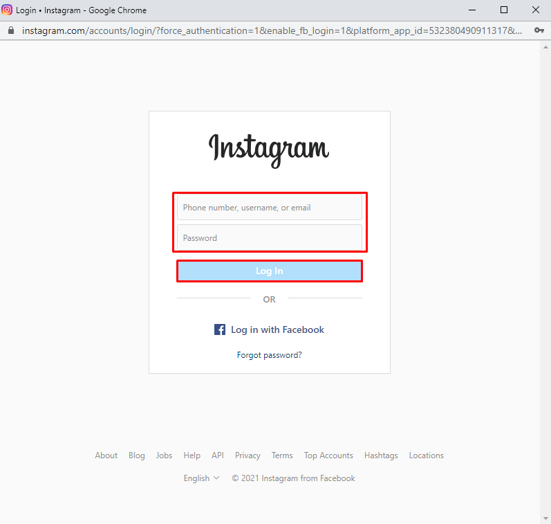 Povezivanje Instagram naloga drugi korak