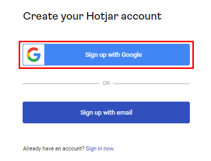 Kreiranje Hotjar naloga drugi korak Kreiranje Hotjar naloga drugi korak