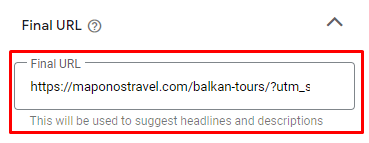 Final URL Final URL