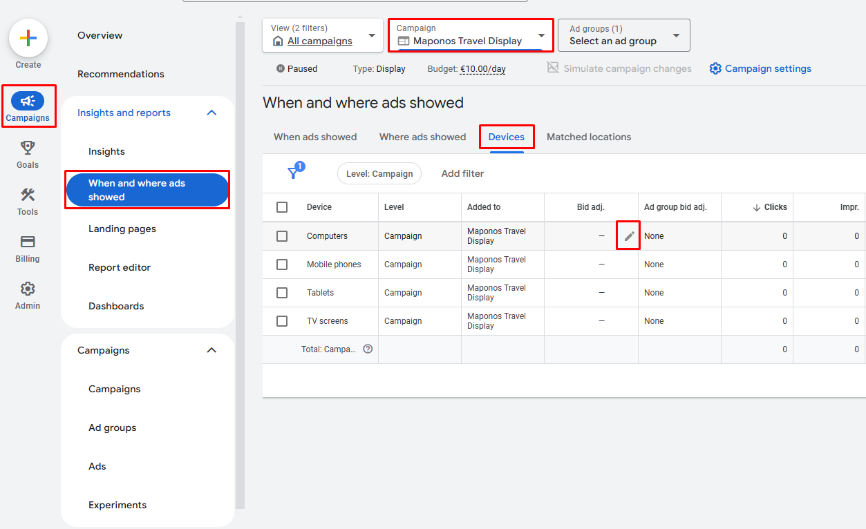 Bid adjustment za targetiranje po uređajima Bid adjustment za targetiranje po uređajima