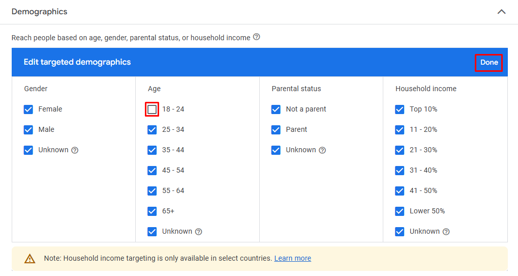 Targetiranje po demografskim karakteristikama Targetiranje po demografskim karakteristikama